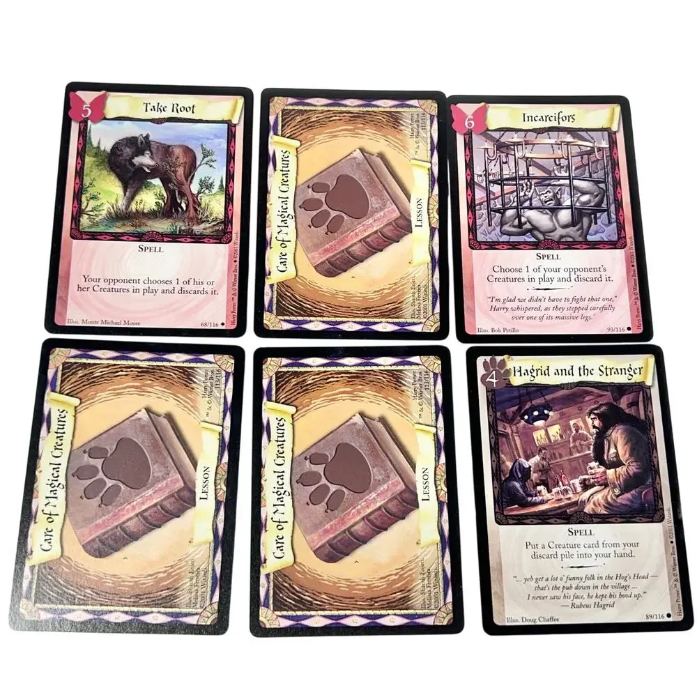 Vintage Harry Potter Trading Card Game Cards Lot of 78 Warner Bros 2001